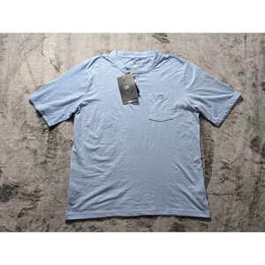 Club Ride Short Sleeve Henley Collar Shirt Men's Size Large Blue